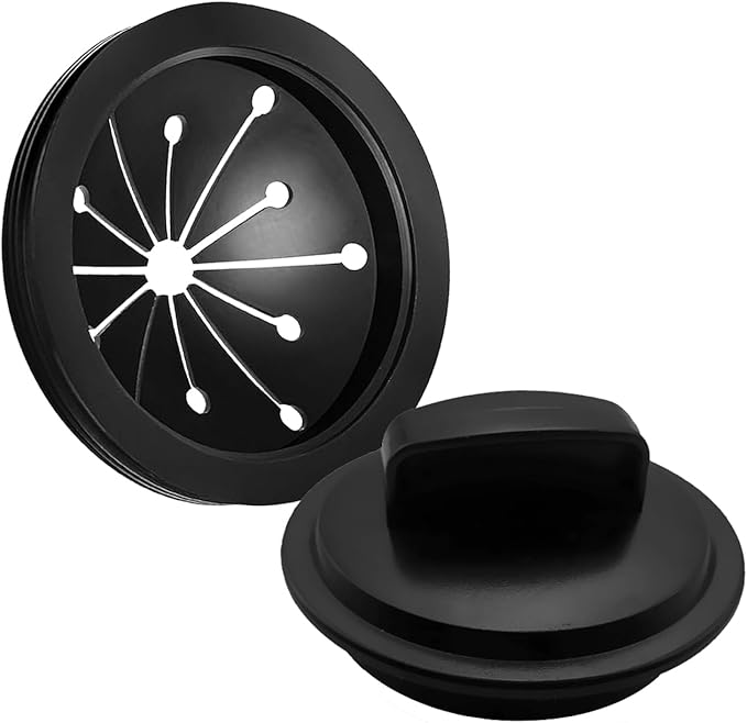 3-1/8 Inch Garbage Disposal Splash Guard and Sink Stopper, Universal Rubber Stopper Fits Waste King, Whirlaway, Sinkmaster, GE Models (1+1)