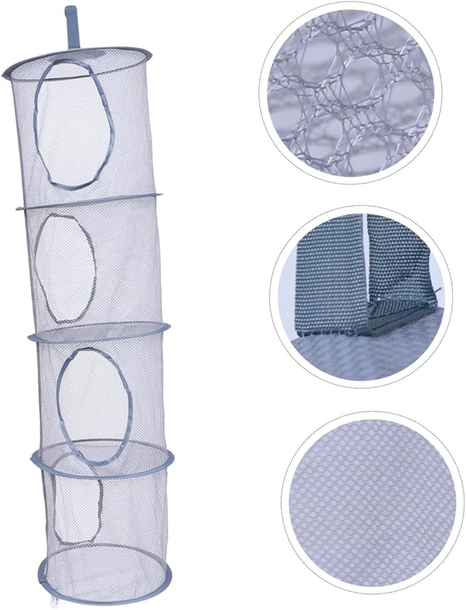 Unomor Hangable Mesh Baskets Laundry Dryer Home Organizer Toy Organizer Folding Storage