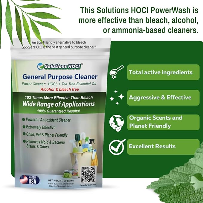 All Purpose Powder Cleaner Fragrance Free 20g | Multi-Surface Cleaner for Kitchen Appliances, Stainless Steel, Grills, Tiles, Glass Cooktops – Eco-Friendly Cleaning Supplies