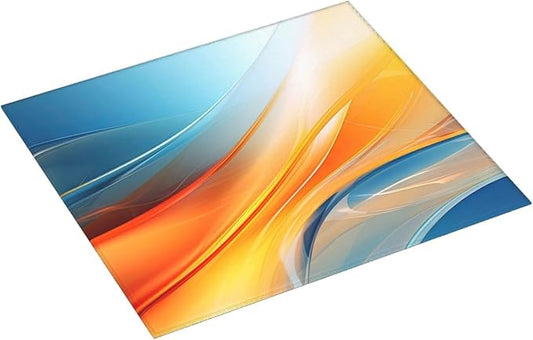 Blue Burnt Orange Fluid Art Dish Drying Mats for Kitchen Counter & Sink, Absorbent Microfiber Drying Pad for Dishes, Reusable Foldable Modern Abstract Kitchen Dish Draining Mat, Home Decor, 16" x 18"