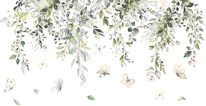3D Wall Stickers DIY Green Plants Leaves Flower Wall Art Decal Decor for Bedroom Living Room Offices Home Decoration