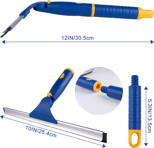 ITTAHO 10" Swivel Window Cleaning Squeegee, All-Purpose Anti-Slip Window Squeegee with 2 Blades, Window Cleaner Tool Bathroom Squeegee for Shower Doors, Tile Shower Walls,Mirrors,Car Windshields