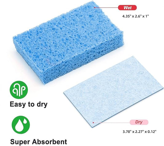 6 - Pack Non-Scratch Scrub Sponges - Sponges for Dishes and Washing Dishes, Cleaning Sponges for Kitchen Home Office, Magical 3D DIY Art and Craft Suppliers(Blue)