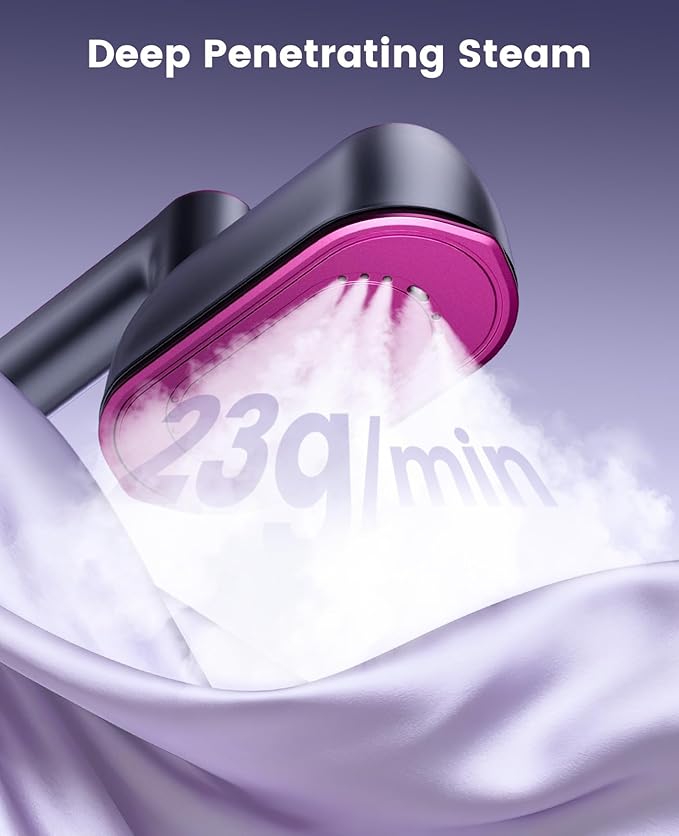 Jack & Rose Travel Steamer Iron for Clothes,1200w Iron Steamer,Portable Handheld Travel Size Steamer iron,8S Fast Heat-Up,Large Ceramic Heat Panel,