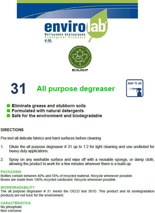 Biodegradable degreaser cleaner heavy duty - Food safe professional strength degreaser for kitchen, floor, concrete, garage