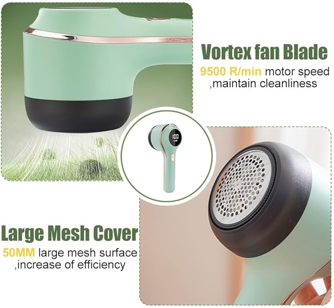 Rechargeable Fabric Shaver, 3 Gears Electric Lint Remover with Digital Display, Portable Clothes Shaver for Clothing Silk Sweater Cotton