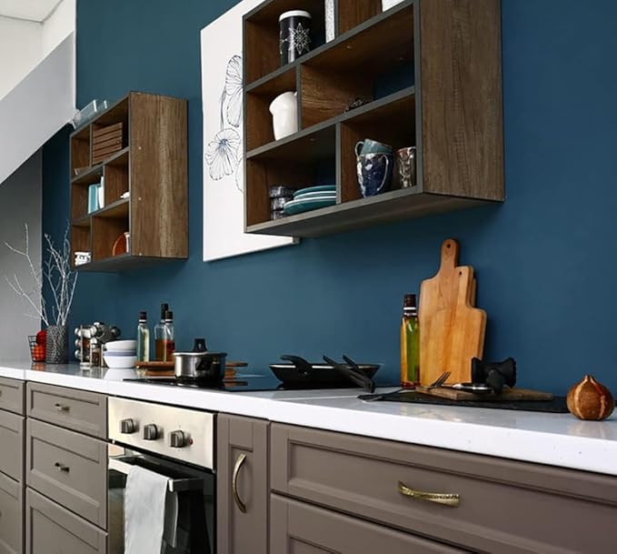 Safiyya 393"x17.7" Dark Blue Peel and Stick Wallpaper Blue Contact Paper Solid Color Removable Self Adhesive Wallpaper Decorative Vinyl Rolls for Wall