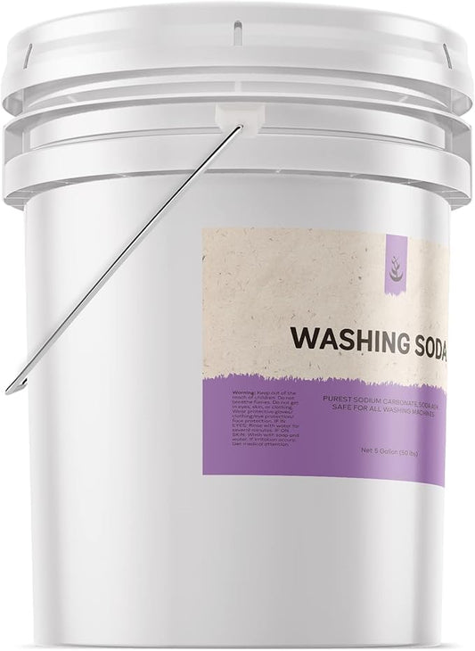 Natural Washing Soda (5 Gallon) Sodium Carbonate, Stain Remover, Water Softener, Multi-Purpose Cleaner