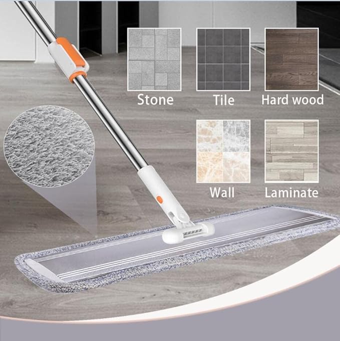 Mop Pads 32 inch Replacement 6 Pack Replacement Refills Washable Microfiber Pads Commercial Reusable Refill Fit for Most Flat Mop Frame