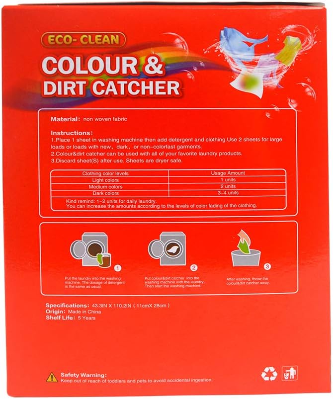 Dye Trapping Sheets 72 Count, Color Absorber Laundry Sheets, Prevent Light Colored Clothes from Being Dyed