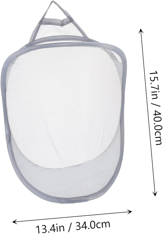 2pcs Folding Laundry Hanging Basket Wall-mounted Organizer for Dirty Clothes Toys and Sundries Lightweight and Breathable Storage