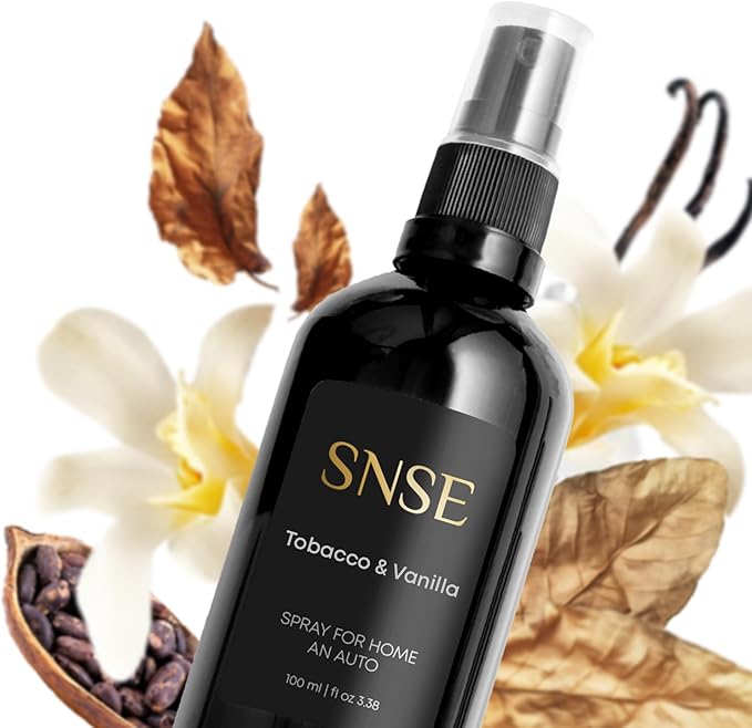SNSE Tobacco & Vanilla Perfumed Spray For Home And Auto SNSE | 3.38 oz | Scent Spray for Home, Textiles, Linens, Auto