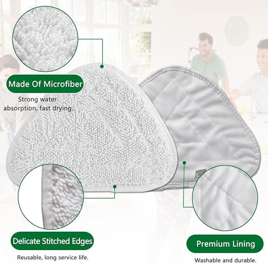 Diteje 4 Pack Replacement Triangle Mop Pads,Washable Refill Heads Compatible with O-ceda Microfiber Steam