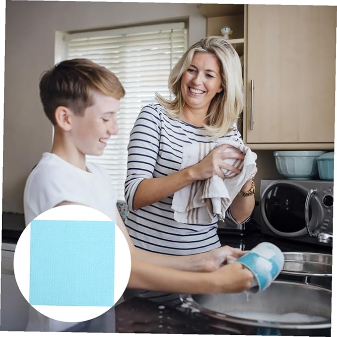 VICASKY 4pcs 100% Cotton Dish Cloth Set, Absorbent Kitchen Cleaning Wipes, Sturdy Lint-Free Cloths for Counter and Dishwashing Use