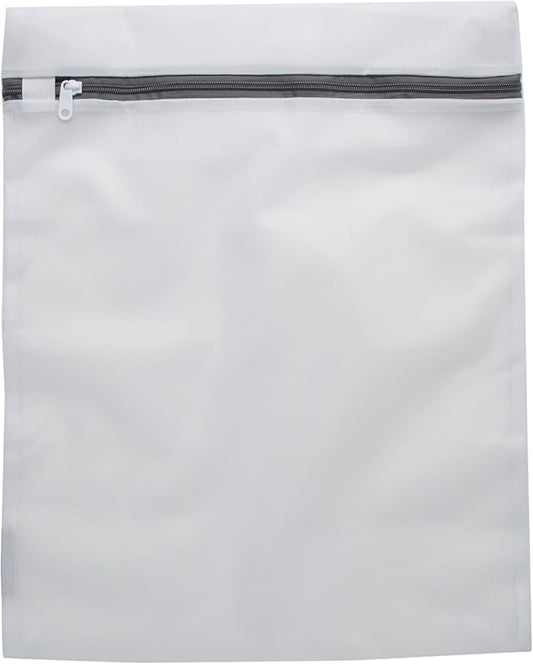 Laundry 360 2 Pack Large Mesh Wash Bag | Laundry | Washing Machine | Zipper Closure | Prevents Pulling and Tearing | Clothes | Garments | Delicates | Socks | White