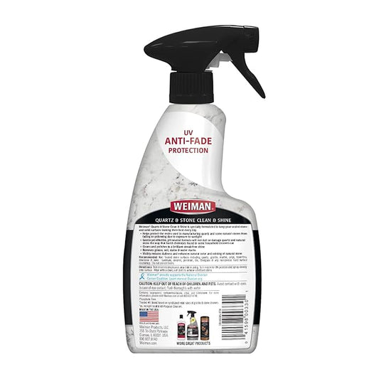 Weiman Quartz Countertop Cleaner and Polish - Clean & Shine Your Quartz Countertops Islands and Stone Surfaces with UV Protection