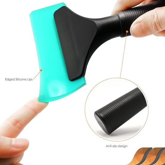 EHDIS Small Squeegee 5 inch Rubber Window Tint Windshield Scraper for Car,Glass, Mirror, Shower, Door,Bathroom Cleaning (Light Blue)