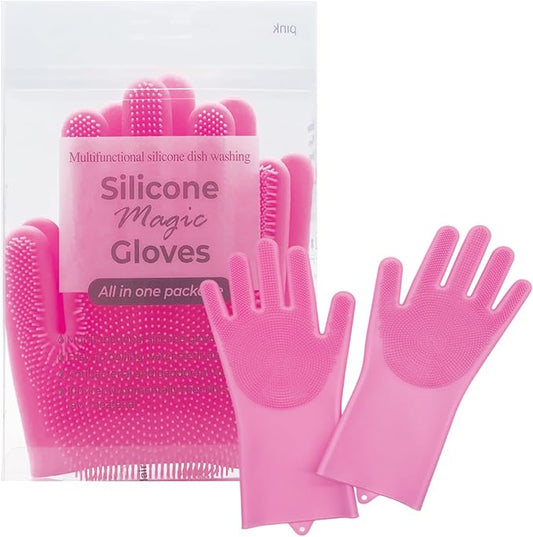 Silicone Magic Gloves : Ultimate Cleaning Gloves for Dishwashing, Kitchen, Pet, and Car