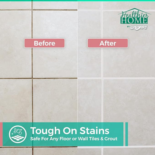CHOMP! Best Grout Cleaner Spray: Healthier Home 4 in 1 Powerful Acid Free Professional Cleaning Formula for Grouts and Tiles. Safe for All Washable Surfaces. Bye to Dirt Grime 32oz