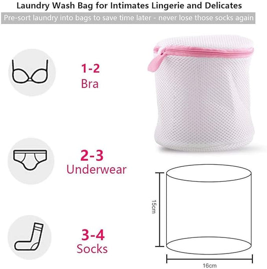 Ainiv Mesh Laundry Bags, 3PCS Bra Laundry Bags with Zips, Bra Wash Bags Mesh Wash Bags, Reuse Washing Machine Bag for Delicates, Blouse, Hosiery, Underwear, Lingerie, Baby Clothes