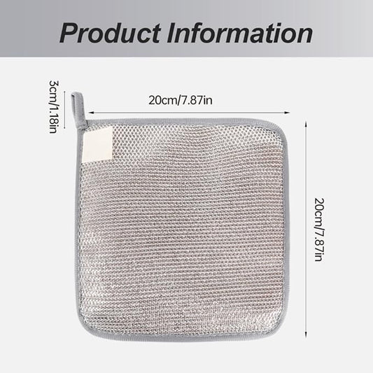 2025 New Multipurpose Wire Dishwashing Rags for Wet and Dry, Metal Scrubbing Pads Sponge Cloths Towels Clean, Non-Scratch Wire Dishcloth for Home Kitchen Dishes, Sinks (10 Pcs)