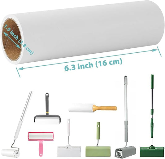 Lint Roller Refills 6.3 inch Great Value 10 Pack Extra Sticky Lint Remover Refills for Pet Hair Clothes Floor 6.3 inch Wide Lint Roller Replacement Refills