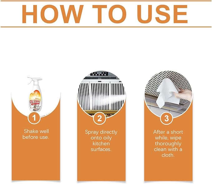 FIELL Heavy-Duty Kitchen Degreaser Foam Cleaner, Clean Kitchens Up Kitchen Oil Stains, Heavy Oil Stain Cleaner Kitchens, Degreaser Clean Heavy Duty, Multi Functiona Foam Cleaning Spray (2PC)