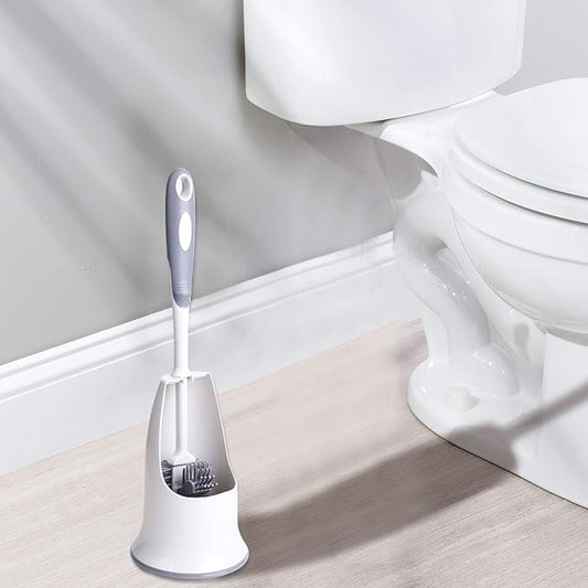 KeFanta Toilet Brush and Holder 2PACKS,Silicon Toilet Bowl Cleaning Brush Set,Under Rim Lip Brush and Storage Caddy for Bathroom