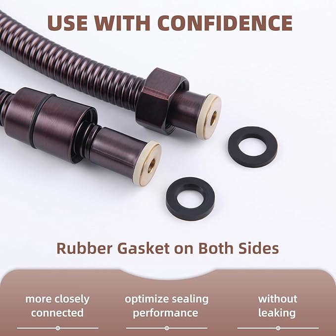 Angle Simple Shower Head Hose Lighter Oil Rubbed Bronze, Stainless Steel Flexible Shower Sprayer Hose Replacement, 59 Inches