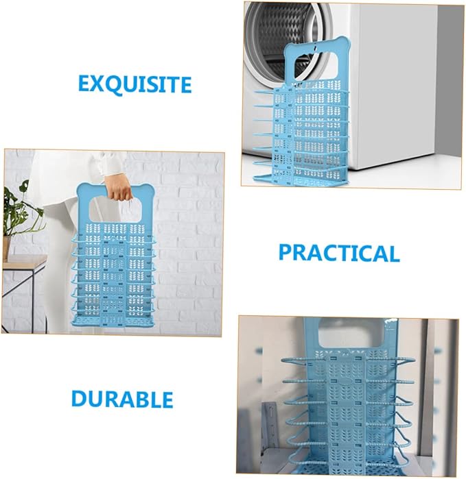 Foldable Laundry Hamper with Handle Large Capacity Clothes Basket Organizer for Bathroom Bedroom Nursery Wall Mountable Storage Space Saving Dirty Clothes Basket