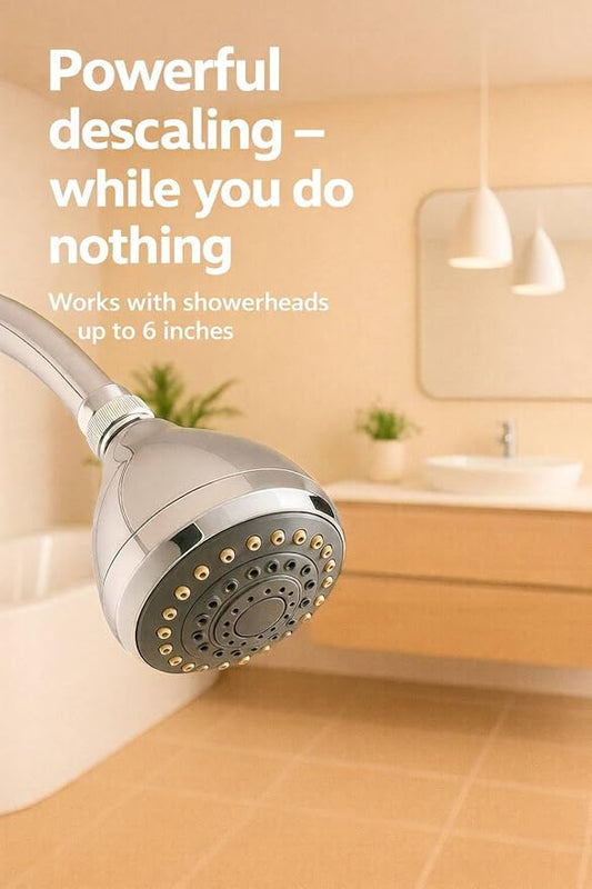 Shower Head Descaling Kit – Cleaner for Shower Heads Only – Removes Limescale, Calcium & Hard Water Deposits – Eco-Friendly Vinegar & Citric Acid Formula with Tools – Made in USA