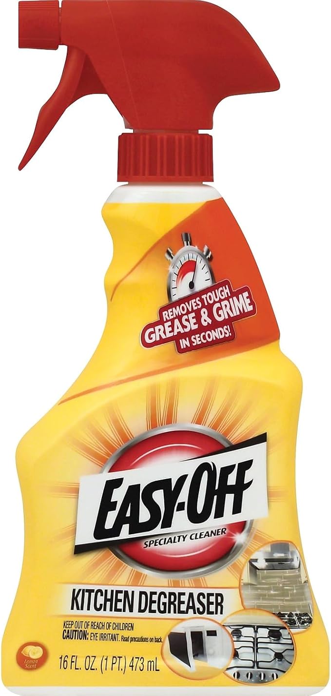 Easy Off 97024 Kitchen Degreaser, Lemon Scent, 16 oz Spray Bottle, 6/Carton