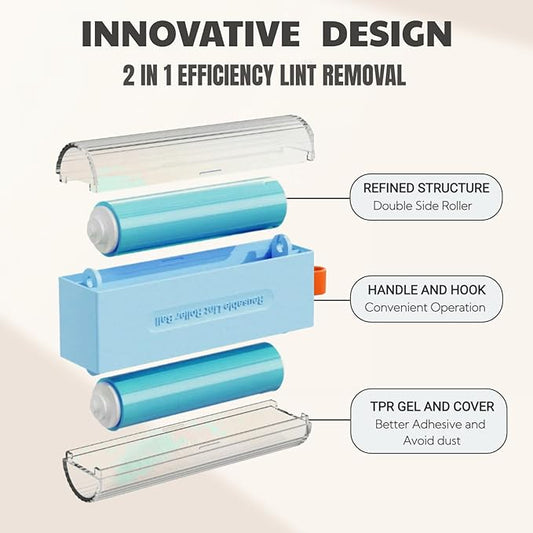 Mini Washable and Reusable Lint Roller for Clothes,Portable Sticky Roller Travel Size, Compact Pet Hair Remover and Small Lint Remover Extra Sticky