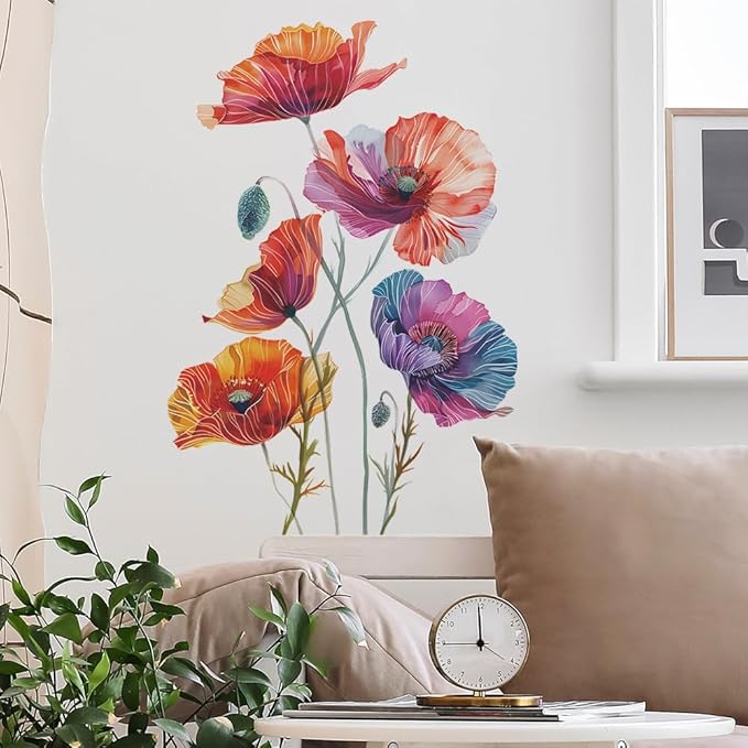 3D Wall Stickers DIY Flower Wall Decal Removable Waterproof Wall Art Decor for Bedroom Living Room Offices Home Decoration