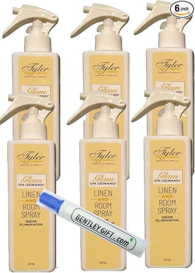Tyler Candle Company - Spray On Demand - Diva fragrance - 227g / 8oz Pack of 6 w/Bentley stain remover Pen !