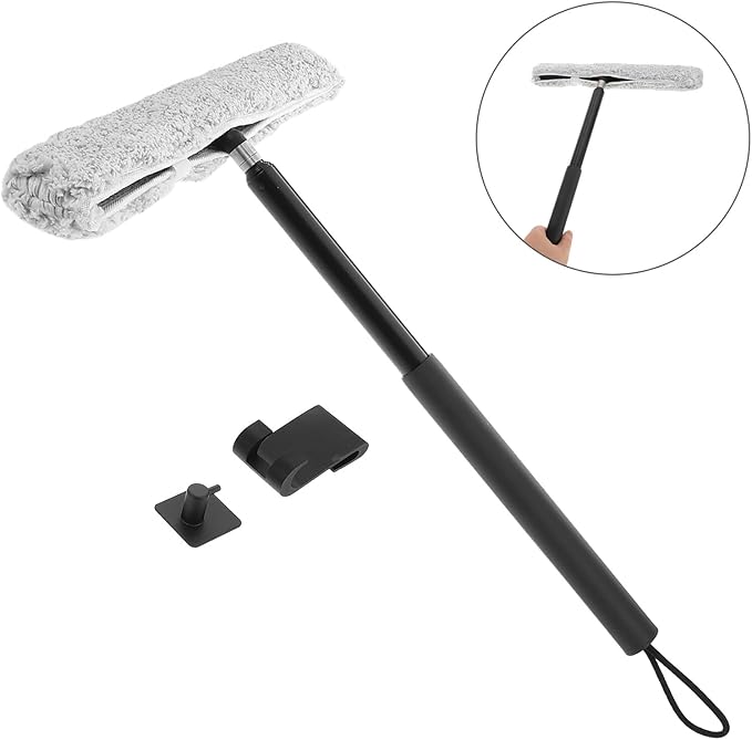 SOIMISS Telescopic Stainless Steel Window Squeegee with Extension Pole, Glass and Shower Mirror Cleaner for Bathroom and Car Windshield, Household Cleaning Tool