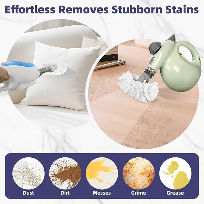 LOVECO 6 Pack Universal Steam Cleaner Accessories, Reusable Steam Shot Attachments, Steam Mop Pads, Handheld Steamer Washable Cloth- 3 Microfiber + 3 Coral Cloths + Laundry Bag