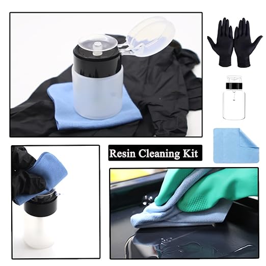46PCS 3D Printer Accessories, Resin 3D Printer Post-Processing Tool Set with Silicone Mat, Gloves, Resin Funnels, Cleaning and Removal Tool for SLA/DLP Printing