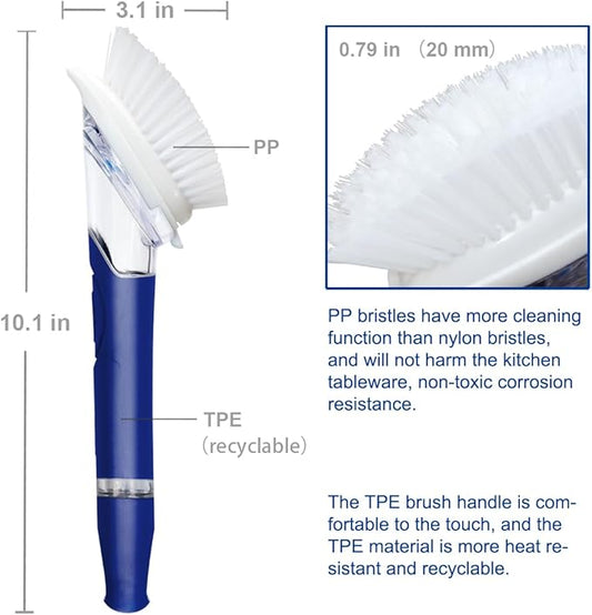 CELOX Dish Brush with Soap Dispenser, Soap Dispensing Brush with Handle