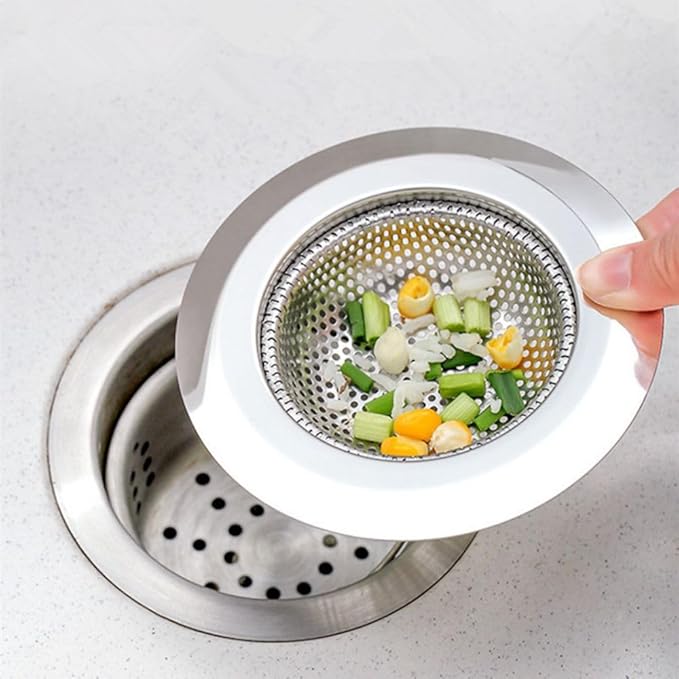4 Pack Kitchen Sink Strainer Stainless Steel, Kitchen Sink Drain Strainer, Sink Strainers for Kitchen Sinks with Large Wide Rim 4.5" Diameter