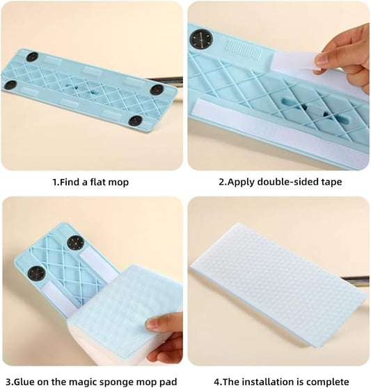Magic Sponges Eraser Mop Pads,Melamine Sponge Cleaning Pad Mop Refill for Kitchen Bathroom Swimming Pool Boat (12.9x4.72x0.98in)