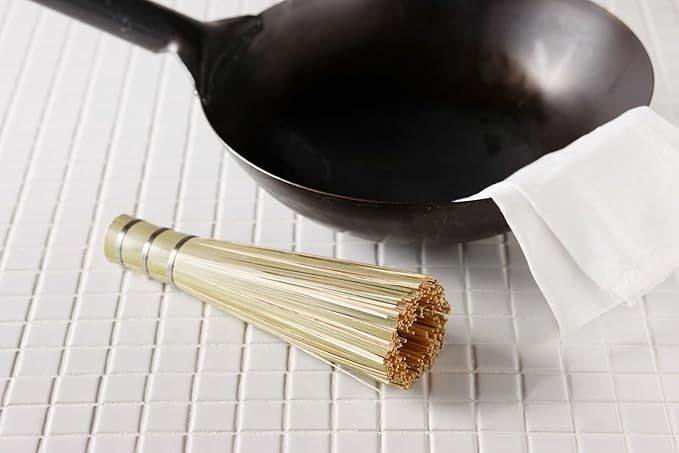 KAGOYA Sasara Bamboo Brush for Frying Pans and Woks (9.1inch) Vegetable Brush
