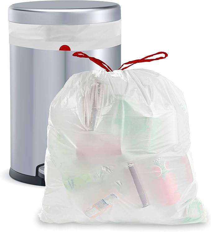 Aluf Plastics Tall Kitchen 13 Gallon Drawstring Trash Bags 0.9 MIL - (Bulk 200 Count) - 24" x 27" - Wholesale, Commercial Garbage Bags