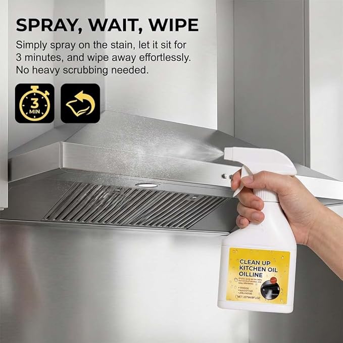 Kitchen Heavy Oil Cleaner Spray,3.38 Oz Oven Cleaner Heavy Duty,All Purpose Kitchens Heavy Oil Cleaning Agent for Countertops,Stovetop,Dishwasher,Appliances (1PC)