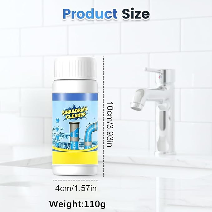 Sink & Drain Cleaner Powder, Quick Foaming Heavy Duty Clog Remover for Kitchen, Bathroom, Shower & Sewer Drains, 2026 New Multi-functional Pipeline Dredging Agent (4Pcs)