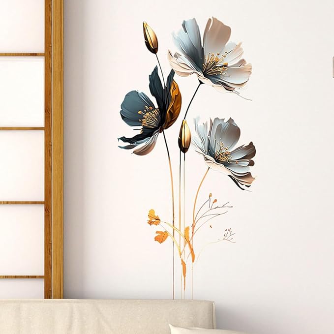 3D Wall Stickers DIY Flower Wall Decal Removable Waterproof Wall Art Decor for Bedroom Living Room Offices Home Decoration (Floral)