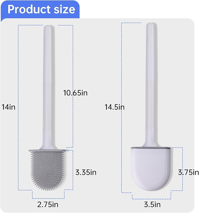 RV Essentials, RV Toilet Brush – Camper Must Have Silicone Toilet Brush for Travel Trailer, Wall Mounted Toilet Brush-Anti-Roll, Anti-Drip Design, Suitable for RV Travel Trailers and Campers