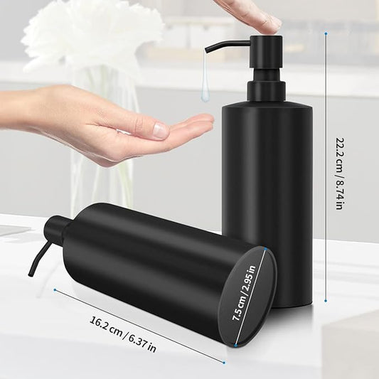 ARKTEK Large Stainless Steel Countertop Soap Dispenser Matte Black- Rust and Leak Proof Liquid Hand Soap Pump Bottle for Kitchen, Bathroom and Countertop Hand Dish Lotion (20 Oz / 600ml)
