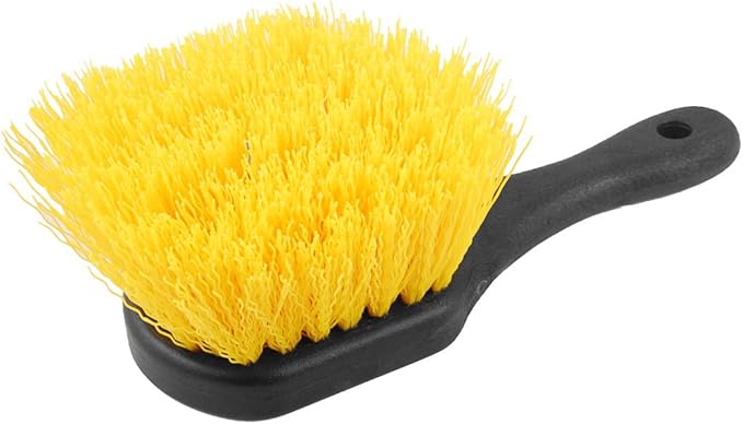 uxcell Nonslip Handle Car Carpet Scrubbing Brush Cleaner Black Yellow