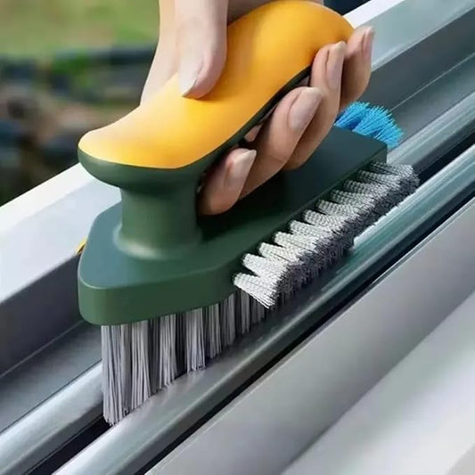 Bathroom Cleaning Brush with Comfort Grip Handle, Multi-Functional Scrub Brush for Tile, Grout, Shower, Kitchen Sink & Floor Cleaning